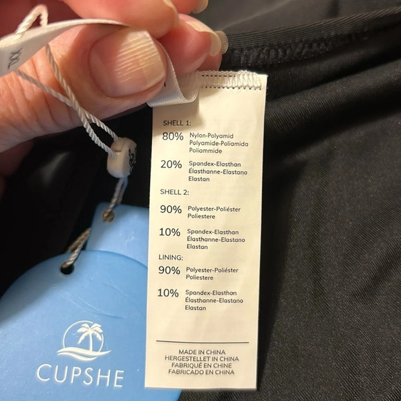 CUPSHE Women's V Neck Criss Cross Backless Rib One Piece Swimsuit Plunge XXL - Picture 8 of 13